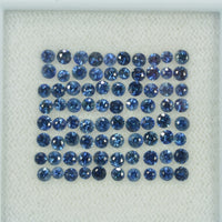 2.0 mm Natural Blue Sapphire Loose Gemstone Round Diamond Cut Vs Quality Color