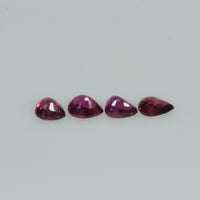 3.5x2.5 mm Lot Natural Ruby Loose Gemstone Pear Cut