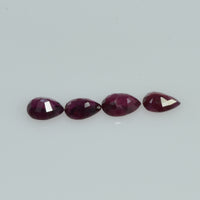4x3 mm Natural Ruby Loose Gemstone Pear Cut