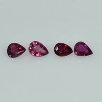 4x3 mm Lot Natural Ruby Loose Gemstone Pear Cut