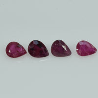 4.5x3.5 mm Natural Ruby Loose Gemstone Pear Cut