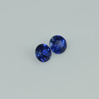4.0 mm Natural Blue Sapphire Loose Pair Gemstone Round Cut
