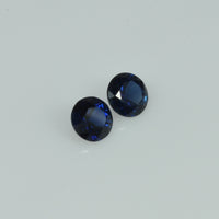 4 - 4.3 mm Natural Blue Sapphire Loose Pair Gemstone Round Cut