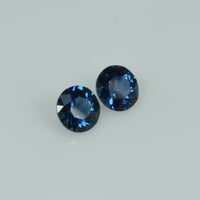 4.8 mm Natural Blue Sapphire Loose Pair Gemstone Round Cut