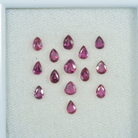 3.5x2.5 mm Lot Natural Ruby Loose Gemstone Pear Cut