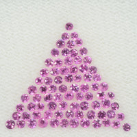 1.4-1.7 mm Natural Pink Sapphire Loose Gemstone Round Diamond Cut Cleanish Quality Color