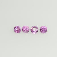 2.5-4 mm Natural Pink Sapphire Loose Gemstone Round Diamond Cut Vs Quality