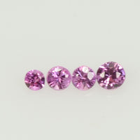 1.2-3.0 mm Natural Pink Sapphire Loose Gemstone Round Diamond Cut Cleanish Quality Color