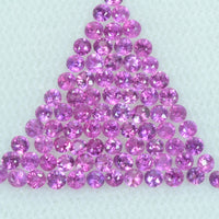 0.8-2.0 mm Natural Pink Sapphire Loose Gemstone Round Diamond Cut Vs Quality A Color