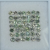 1.4-4 mm Natural Yellowish Green Sapphire Loose Gemstone Round Diamond Cut Vs Quality Color