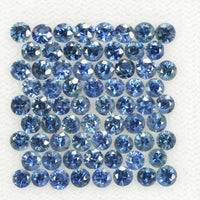 2.5 mm Natural BlueSapphire Loose Gemstone Round Diamond Cut Cleanish Quality Color