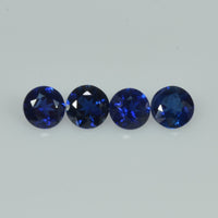 3.8-4.5 mm Natural Blue Sapphire Loose Gemstone Round Diamond Cut Vs Quality Color