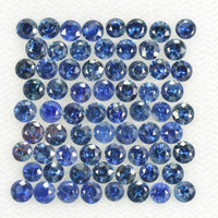 1.4-6.1 mm Natural Blue Sapphire Loose Gemstone Round Diamond Cut Vs Quality Color