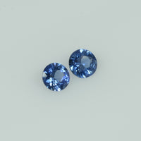 3.8-4.5 mm Natural Blue Sapphire Loose Pair Gemstone Round Cut