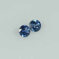 4 - 4.3 mm Natural Blue Sapphire Loose Pair Gemstone Round Cut