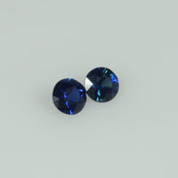 4 - 4.3 mm Natural Blue Sapphire Loose Pair Gemstone Round Cut