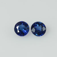 3.8 mm Natural Blue Sapphire Loose Gemstone Round Diamond Cut