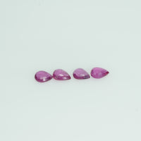 5x4 mm Lot Natural Ruby Loose Gemstone Pear Cut