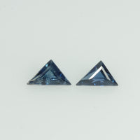 3x2 mm Natural Blue Sapphire Loose Gemstone Triangle Cut Pair
