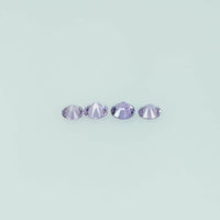 2.1-4.6 Natural Purple Sapphire Loose Gemstone Round Diamond Cut Cleanish Quality