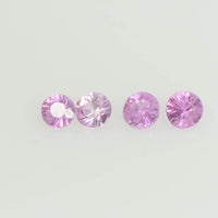 0.8-4.0 mm Natural Pink Sapphire Loose Gemstone Round Diamond Cut Pk Quality Color
