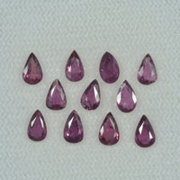 5x3 mm Lot Natural Ruby Loose Gemstone Pear Cut