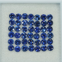 3.0-4.0 mm Natural Blue Sapphire Loose Gemstone Round Diamond Cut Vs Quality Color - Thai Gems Export Ltd.
