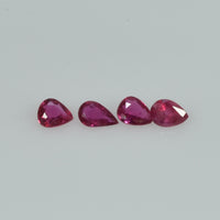 3.5x2.5 mm Lot Natural Ruby Loose Gemstone Pear Cut