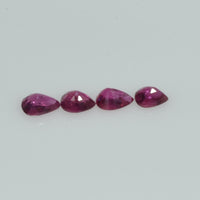 3.5x2.5 mm Lot Natural Ruby Loose Gemstone Pear Cut