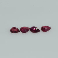 3.5x2.5 mm Lot Natural Ruby Loose Gemstone Pear Cut