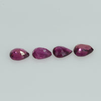 4x3 mm Natural Ruby Loose Gemstone Pear Cut