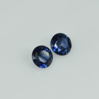 4.8 mm Natural Blue Sapphire Loose Pair Gemstone Round Cut
