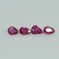 4x3 mm Lot Natural Ruby Loose Gemstone Pear Cut
