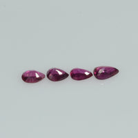 3.5x2.5 mm Lot Natural Ruby Loose Gemstone Pear Cut