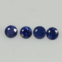 3.0-4.5 mm Natural Blue Sapphire Loose Gemstone Round Diamond Cut Vs Quality AA+ Color