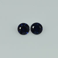 4 - 4.3 mm Natural Blue Sapphire Loose Pair Gemstone Round Cut