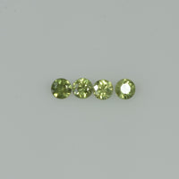 2.5-3.6 mm Natural Green Sapphire Loose Gemstone Round Diamond Cut Vs Quality Color