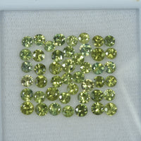 2.5-3.6 mm Natural Green Sapphire Loose Gemstone Round Diamond Cut Vs Quality Color