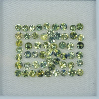 1.4-3.5 mm Natural Green Sapphire Loose Gemstone Round Diamond Cut Vs Quality Color