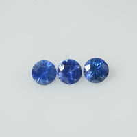 3.8-4.4 mm Natural Blue Sapphire Loose Gemstone Round Diamond Cut Vs Quality Color