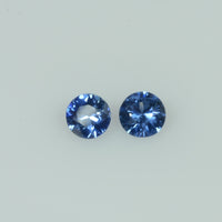 3.8-4.5 mm Natural Blue Sapphire Loose Pair Gemstone Round Cut