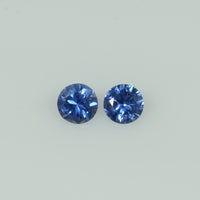 3.8-4.5 mm Natural Blue Sapphire Loose Pair Gemstone Round Cut
