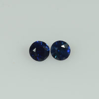 4 - 4.3 mm Natural Blue Sapphire Loose Pair Gemstone Round Cut