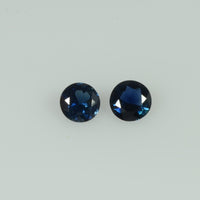4 - 4.3 mm Natural Blue Sapphire Loose Pair Gemstone Round Cut