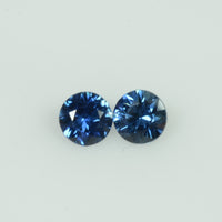 4.3-4.7 mm Natural Blue Sapphire Loose Gemstone Round Diamond Cut Vs Quality Color
