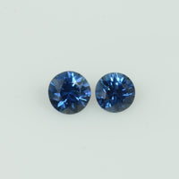 4.3-4.7 mm Natural Blue Sapphire Loose Gemstone Round Diamond Cut Vs Quality Color
