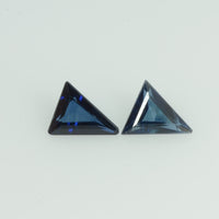 Natural Blue Sapphire Loose Gemstone Triangle Cut Pair