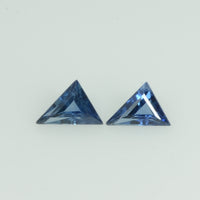 4x3 mm Natural Blue Sapphire Loose Gemstone Triangle Cut Pair - Thai Gems Export Ltd.