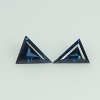Natural Blue Sapphire Loose Gemstone Triangle Cut Pair
