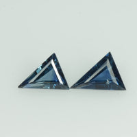 Natural Blue Sapphire Loose Gemstone Triangle Cut Pair